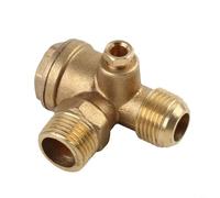 TONIXY 1Pc 20Mm 3-Port Brass Check Valve For Air Compressor, Male Threaded Connector Tool For For Piston And Pressure Tank, Gold