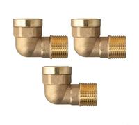 TONIXY 3Pcs Brass Elbow Connectors,With M To F Threads Easily Assemble For Use In Gas Lines And Household Plumbing Improvements