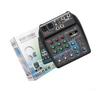 TONIXY 4-Channel Dj Audio Mixer With Bt, Usb, Mp3, 48V Power, Xlr/6.35Mm Inputs, 3-Band Eq, Led Display, For Studio, Ktv, Stage(Blue)