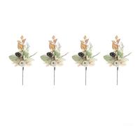 TONIXY 4-Piece Autumn Artificial Pumpkin and Berry Decoration Set, 45cm Fall Maple Leaves Arrangement for Home Vase, Thanksgiving and Halloween Indoor Display(B039)