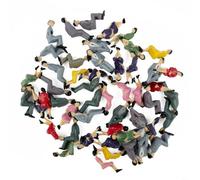 TONIXY 50Pcs Sitting Plastic Figures 1:32 Miniture People Human Mixed for Train Layout Scenery Display Crowd Creation