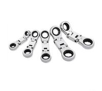 TONIXY 5Pc Flex-Stubby Ratcheting Combination Wrench Set, 12-Point Double End Spanner For Tight Spaces, Chrome Vanadium Steel, 8-19mm