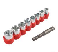 TONIXY 9-Piece 5-13Mm Socket Wrench Set, 45# Steel Galvanized Sleeves With 1/4" Extension Rod, Orange Hand Tool Kit For Home Garage Repair(C)