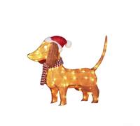 TONIXY Acrylic Christmas Dog LED String Lights for Outdoor Holiday Yard Décor, Weather Resistant Colourful Festive Ornament for Garden, Lawn and Pathway(1)