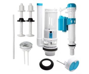 TONIXY Adjustable Dual Flush Toilet Cistern Replacement Kit with Inlet and Drain Valve, PP Material Water-Saving Flush System, Easy to Install White Bathroom Repair Parts