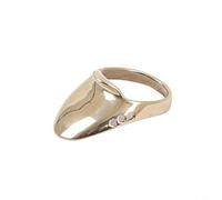 TONIXY Brass Thumb For Ring Finger Guard For Traditional Bow, Hollow Leather Pad Design, Mongolian Release Style, Hunting Outdoor Sports, Copper Yellow, 18-24Mm(18#)