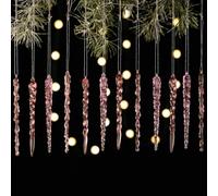 TONIXY Christmas Baubles For A Realistic Ice-like Appearance And Long-lasting Use.,creating A Seasonal Festive Atmosphere During Christmas Celebrations(Pink)