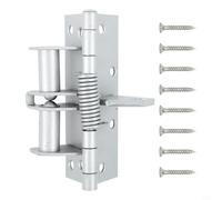 TONIXY Commercial Multifunctional Door Closer Hinge, Spring Positioning with 90° Hold Open, Automatic Soft Close, Iron, Optional Black Gold Silver, for Homes, Sheds and(Silver)