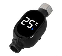 TONIXY Digital Shower Thermometer With Led Color-Coded Display, For Smart Water Temperature Gauge For Baby Bath Safety, 0-99°C Range, 304 Stainless Steel Interface, Black