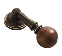 TONIXY Drawer Pull Handles Solid Brass And Wood Cabinet Knob Retro Style Single Hole Drawer Pull For Cupboard Wardrobe And Bedroom Furniture Antique Yellow Finish(T)