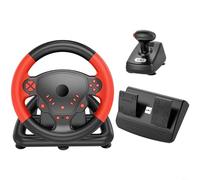 TONIXY Driving Force Racing Wheel Set With Pedals And Gear Lever For PS4, PC, For Android, For Smart TV, For IOS Devices, 27×29x28Cm(Red)