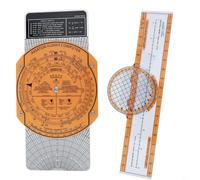 TONIXY Flight Diversion Ruler Course Plotter Aviation Aircraft Navigation Plotter 360 Degree Rotation Slide Rule Transparent(A)