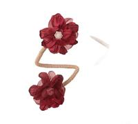 TONIXY Floral Curtain Tiebacks, Boho Flower Holdbacks, Sheer Curtain Accessories with Bendable Wire and Button Detail, No-Drill Installation for Living Room(A-Drunk-2pcs)