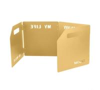 TONIXY Folding Gas Stove Windshield,Steel Four-Fold Cassette Windproof,Portable Camping Stove Windscreen,Wide Compatibility Size(khaki)