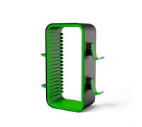 TONIXY Game Disc Storage Tower for PS5 for XBOX Switch, Holds 18 Disks, ABS Console Organizer Rack for Gaming Room Desk Setup, Black 35x11x7cm(Black and green)