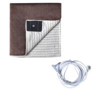 TONIXY Grounding Blanket 50x70cm with Conductive Silver Fiber, Earth Connected Bedding for Relaxation on Couch or Floor, Includes Grounding Cord, White(Brown)
