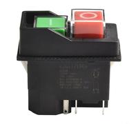 TONIXY KJD17 5-Pin Pushbutton Switch 120V 16A Electromagnetic Safety Switch With Undervoltage Protection Quick Disconnect For Garden Tools Machines Industrial Equipment Black