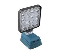 TONIXY LED Work Lamp with 16 LEDs and Adjustable Head, USB Charging Port and Power Bank Function for BOSCH Li-Ion Battery, ABS Material for Workshop, Outdoor and Study Lighting(B)
