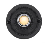 TONIXY Lighted Doorbell Button Iron Doorbell Push Button With LED Light Wired Round Wall Mount Front Door Bell Switch Black With Continuous Illumination For Home