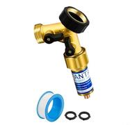 TONIXY Outside Tap Connector Brass Tap Splitter 2 Way For 3/4 Inch Threads, Winter Anti-Freeze Dripper For Industrial Plumbing Use