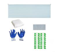 TONIXY Plant Support Garden Stakes with Clamps and Net, Fiberglass Rods for Greenhouse Frames and Fabric Covers, Silver M/L Size Kit for Vegetable Flower Gardening(C)