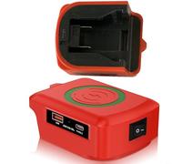 TONIXY Portable Wireless Charger Adapter for Dewalt DCB203 48-11-1862 Batteries, 15W Mobile Phone Charging Station Multi-Protection(red)