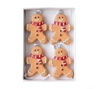 TONIXY Resin Christmas Tree Ornaments Set with Cookie Man, Lollipop and Tree Pendants for DIY Holiday Party Decoration and Festive Home Hanging Décor(Cookie Man)