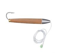 TONIXY Rigged Cedar Tuna Lure Cast Wood Trolling Pencil Bait Drag Stickbaits 15.5cm Trolling Pencil Bait Sinking Stickbait(log)