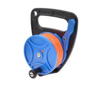 TONIXY Scuba Diving Reel Spool With Handle, 83M Line Thumb Stopper Clip Hook For Underwater For Cave Wreck Drift Diving, White/Orange(blue 83M)