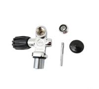 TONIXY Scuba Tank Valve 3/4-14 Thread Brass Chrome Plated with Safety Relief Port for Diving Cylinders Underwater Sports Silver Black 10x16cm