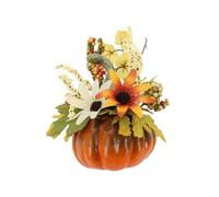 TONIXY Seasonal Pumpkin Tabletop Ornament,Fall Decoration Maple Leaf Design Halloween Thanksgiving Autumn Festivities Simulated Plant Decor(C)