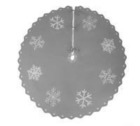 TONIXY Snowflake Christmas Tree Skirt, 47 Inch Embroidered Fabric, Double Thickness With Central Loop, Machine Washable, Holiday Home Decoration For Living Room Or Hall(Grey)