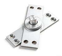 TONIXY Stainless Steel 360 Degree Rotating Door Hinge, Heavy Duty Concealed Design For Wooden Cabinet Silent Operation, Silver 3.76X1.49X1.26 Inch(95mm)