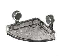 TONIXY Suction Storage Rack Corner Caddy With Strong Suction Cup, No Drill Corner Wall Caddy, Clear PET ABS Space-Saving Organiser(Grey)