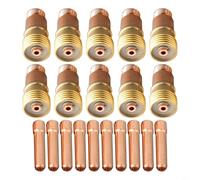TONIXY TIG Gas Lens Collet Bodies Assorted Size Kit For QQ300 PTA DB SR WP 17 18 26 17GL332 10N24S 2.4mm TIG Welding Torch 20Pcs