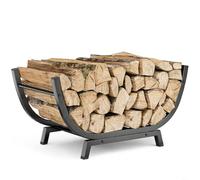 TONIXY U-shaped Log Basket Metal Firewood Rack With Canvas Carrier With Thick Base For Indoor Fireplace Or Outdoor FirePit 77.5×33.5×43cm