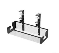 TONIXY Under Desk Cable Tray, Carbon Steel Cable Management Organiser with Clamp for Home Office, Black(S-Black)