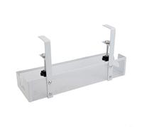 TONIXY Under Desk Cable Tray, Carbon Steel Cable Management Organiser with Clamp for Home Office, Black(S-White)