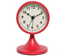 TONIXY Vintage Style Metal Alarm Clock, Silent Operation Desk Clock With Glowing Hands, Large Clear Dial For Easy Time Reading(Red)