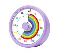 TONIXY Visual Timer For Kids, 60 Minute Countdown Timer With Rainbow Display For Classroom Study, Simple Knob Operation, ABS Material, Purple Blue Pink(purple)