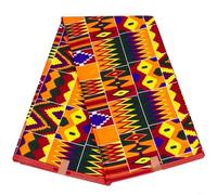 TONIXY Wax Printed African Fabric,Cotton Ankara Real Wax Cloth With Long Lasting Colors Multiple Yard Lengths For Tailors DIY Dressmaking(6 yards)