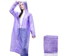 TonJin 1 Pack Rain Ponchos for Adults Reusable, New upgraded Thickened EVA Travel Raincoat Jacket with Hoods and Sleeves, 3D Purple Waterproof Capes Ponchos for Men Women Outdoor Hiking Camping