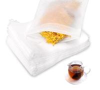 TonJin 100Pack Disposable Tea Filter Bags, White, Non-woven Fabric, Loose Leaf Tea Infuser, Tea Bags, Rectangular, 2.76" x 3.54" (7cm x 9cm), Perfect for Single Cup, Travel Mug, Glass or Small Pots