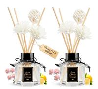 TonJin Reed Diffuser Set of 2 | 50ml Natural Home Fragrance with Sticks | Long-Lasting Scented Sticks for Bathroom, Living Room & Bedroom | Plant Essential Oil Air Freshener Shangri-La