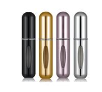 TonJin Travel Perfume Atomiser Refillable, Small Portable Empty Spray Bottle, Perfume Portable Empty Cologne Refill Pump Dispenser for Outdoor Pink/Gold