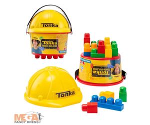 Tonka Tough Builders Hard Hat & Bucket 25 Building Blocks STEM Construction Play