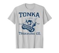 Tonka Trucking Co. Since 1947 Vintage Trucker Logo T-Shirt, Men, Silver Grey, Large