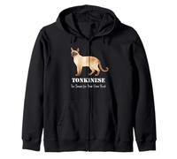 Tonkinese Cat Too Smart for Their Own Good Pet Design Zip Hoodie