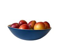 TONKING Handcrafted 30cm Bamboo Serving Bowl - Wooden Bowl for Fruit, Salad, Vegetables - Eco-Friendly & Stylish Tableware Royal Blue L