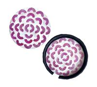 TONKING - Mother of pearl round coaster, set of 6 with holder box, pink petal design, for stunning table protection and modern rustic decor (Pink)